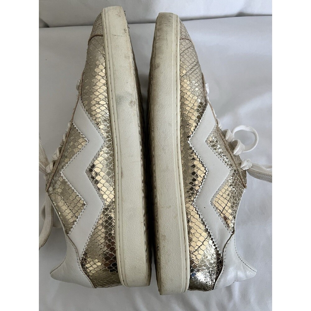 Stuart Weitzman Metallic Gold Sneakers Size 8B - Picture 5 of 11